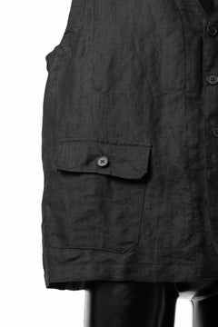 画像をギャラリービューアに読み込む, KLASICA "MALAKOFF" DECONSTRUCTED WORK WEAR VEST / CRISP FINISH AIRLY MICRO DOBBY (BLACK)