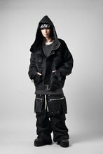 Load image into Gallery viewer, A.F ARTEFACT MULTI FLAP WIDE PANTS / WILD VEGAN LEATHER (BLACK)