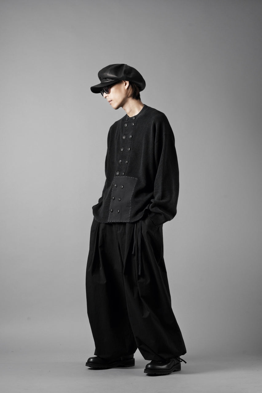 Load image into Gallery viewer, Professor.E DOUBLED BREASTED AGED KNIT (BLACK)