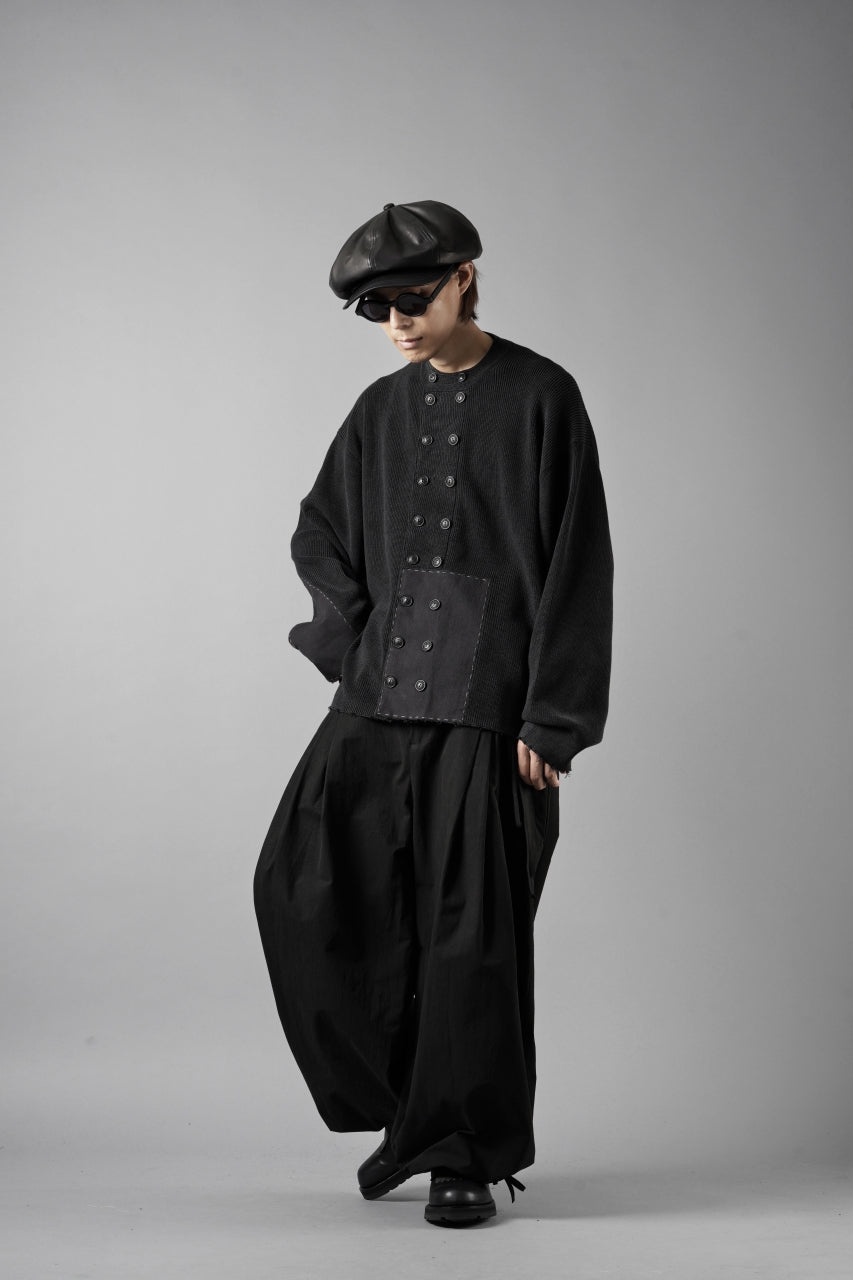 Load image into Gallery viewer, Professor.E DOUBLED BREASTED AGED KNIT (BLACK)
