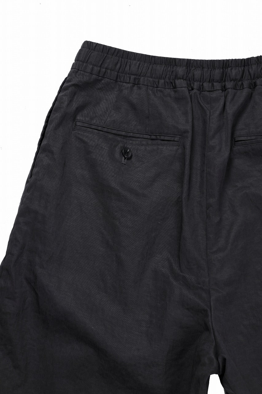 sus-sous wide shorts / cotton linen twill hard finish (CHARCOAL)