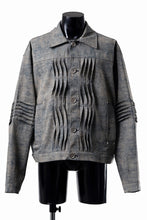 画像をギャラリービューアに読み込む, A.F ARTEFACT BLENDED SHADES DENIM PIN TUCK BLOUSON (STEEL BLUE)