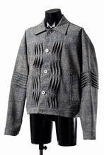 画像をギャラリービューアに読み込む, A.F ARTEFACT BLENDED SHADES DENIM PIN TUCK BLOUSON (STEEL BLUE)
