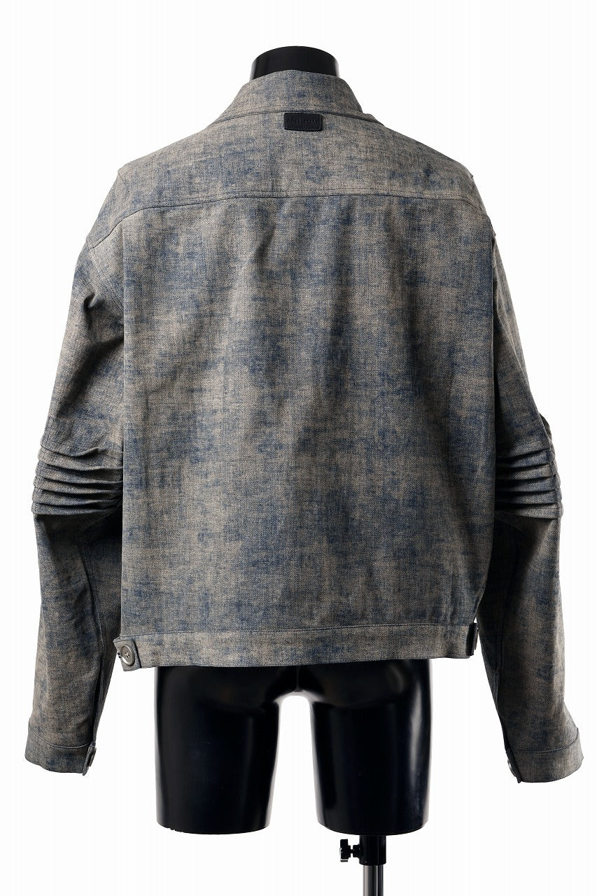 画像をギャラリービューアに読み込む, A.F ARTEFACT BLENDED SHADES DENIM PIN TUCK BLOUSON (STEEL BLUE)