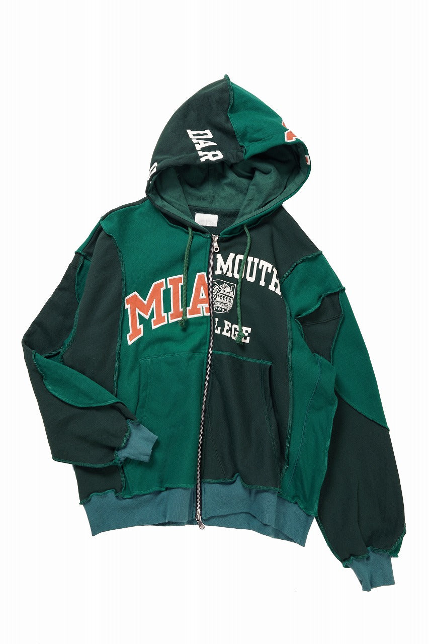 画像をギャラリービューアに読み込む, CHANGES REMAKE PANELED HOODIE (MULTI GREEN #A)