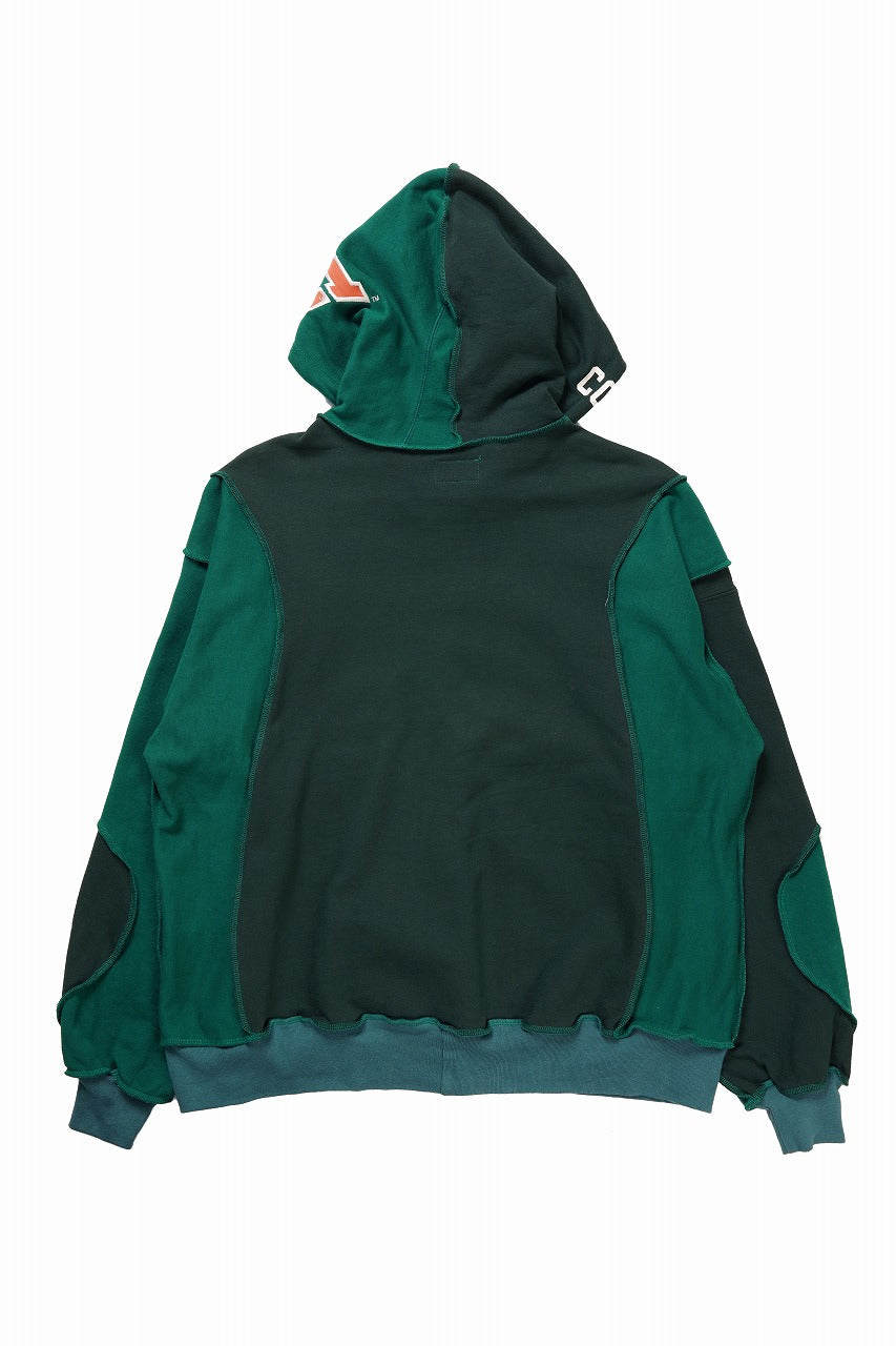 CHANGES REMAKE PANELED HOODIE (MULTI GREEN #A)