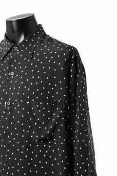 画像をギャラリービューアに読み込む, Y's for men POLKA DOT PATTERN FLUID OVERSHIRT / CUPRA &amp; RAYON (BLACK)