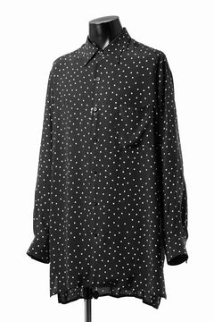 画像をギャラリービューアに読み込む, Y's for men POLKA DOT PATTERN FLUID OVERSHIRT / CUPRA &amp; RAYON (BLACK)