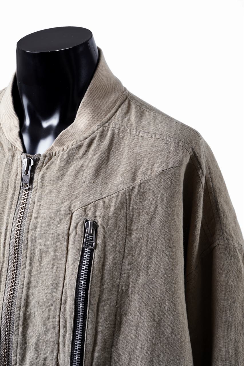 SAMPLE SALE】A.F ARTEFACT BOMBER JACKET / LINEN × FLOWER (BEIGE)の