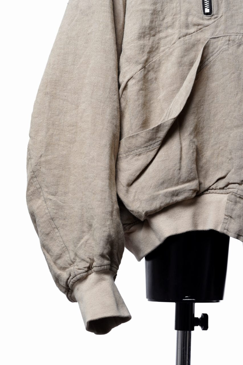 タグ付き　[A.F ARTEFACT] Linen Bomber Jacket SAMPLE SALE】A.F ARTEFACT BOMBER JACKET / LINEN × FLOWER (BEIGE)の