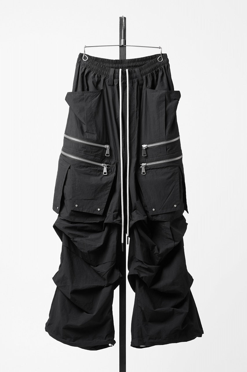 画像をギャラリービューアに読み込む, A.F ARTEFACT CARGO TUCK WIDE PANTS / TYPEWRITER COTTON CLOTH (BLACK)