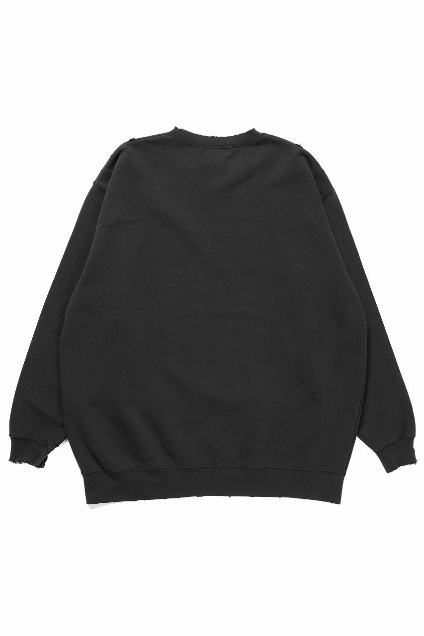 Load image into Gallery viewer, TARO HORIUCHI / th products Damaged College Sweatshirt (black)