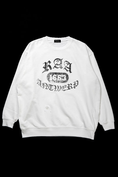 TARO HORIUCHI / th products Damaged College Sweatshirt (white)