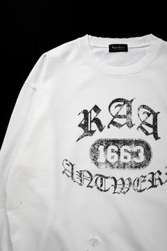Load image into Gallery viewer, TARO HORIUCHI / th products Damaged College Sweatshirt (white)