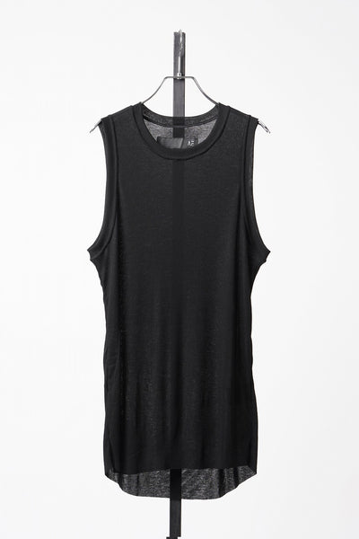 A.F ARTEFACT RIB LONG TANK TOP (BLACK)