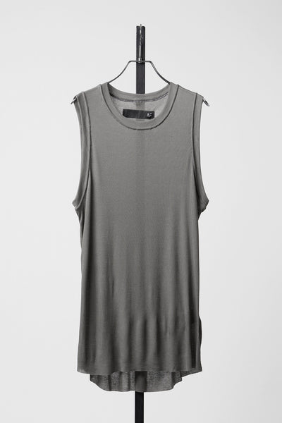 A.F ARTEFACT RIB LONG TANK TOP (GREY)
