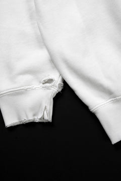 Load image into Gallery viewer, TARO HORIUCHI / th products Damaged College Sweatshirt (white)