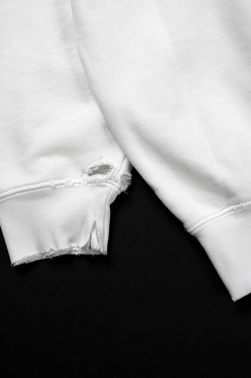 Load image into Gallery viewer, TARO HORIUCHI / th products Damaged College Sweatshirt (white)