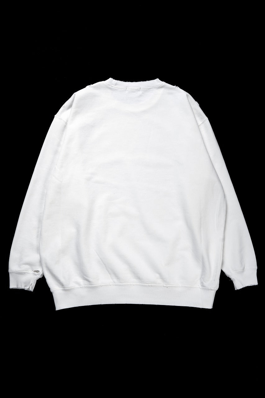TARO HORIUCHI / th products Damaged College Sweatshirt (white)