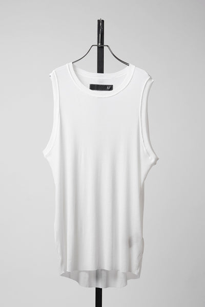 A.F ARTEFACT RIB LONG TANK TOP (WHITE)