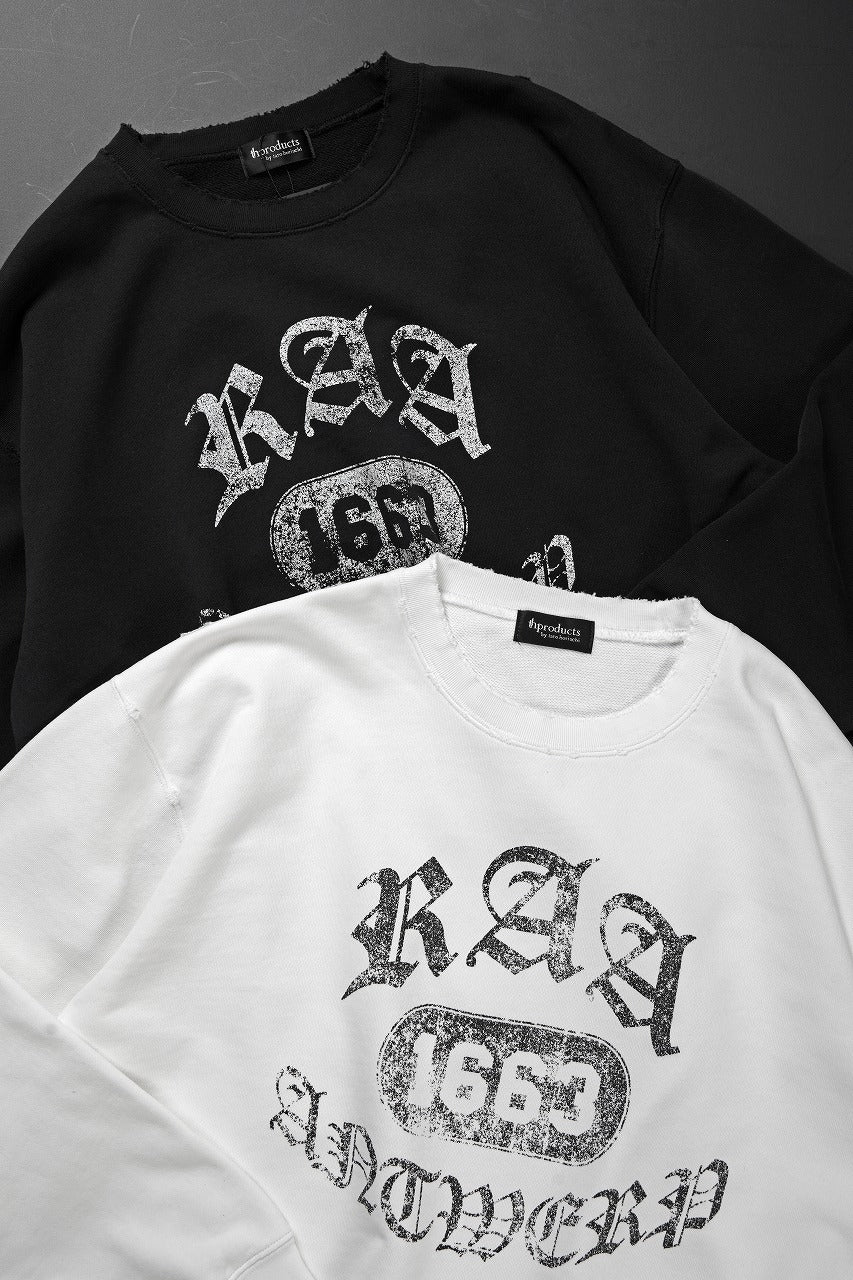 Load image into Gallery viewer, TARO HORIUCHI / th products Damaged College Sweatshirt (white)