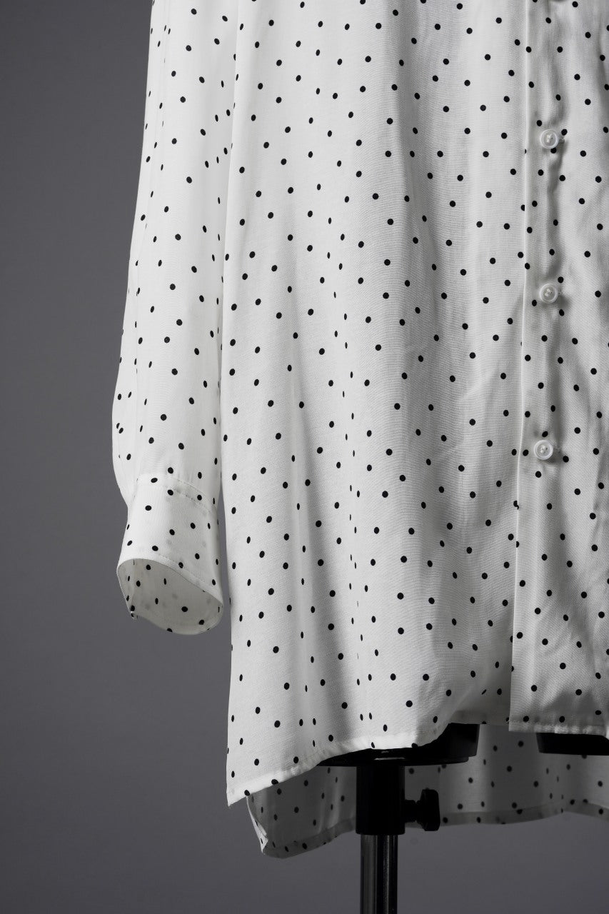 画像をギャラリービューアに読み込む, Y's for men POLKA DOT PATTERN FLUID OVERSHIRT / CUPRA &amp; RAYON (WHITE)