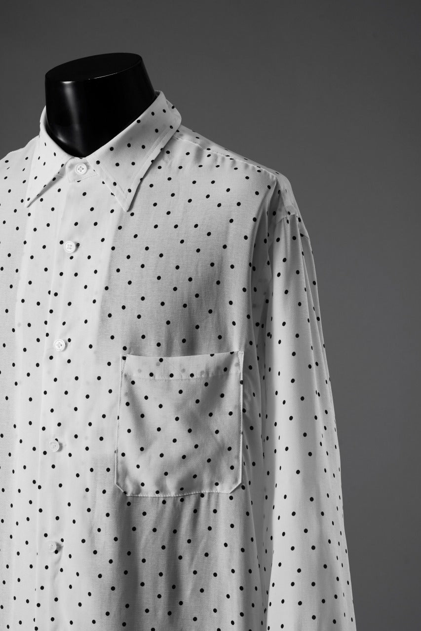 画像をギャラリービューアに読み込む, Y's for men POLKA DOT PATTERN FLUID OVERSHIRT / CUPRA &amp; RAYON (WHITE)
