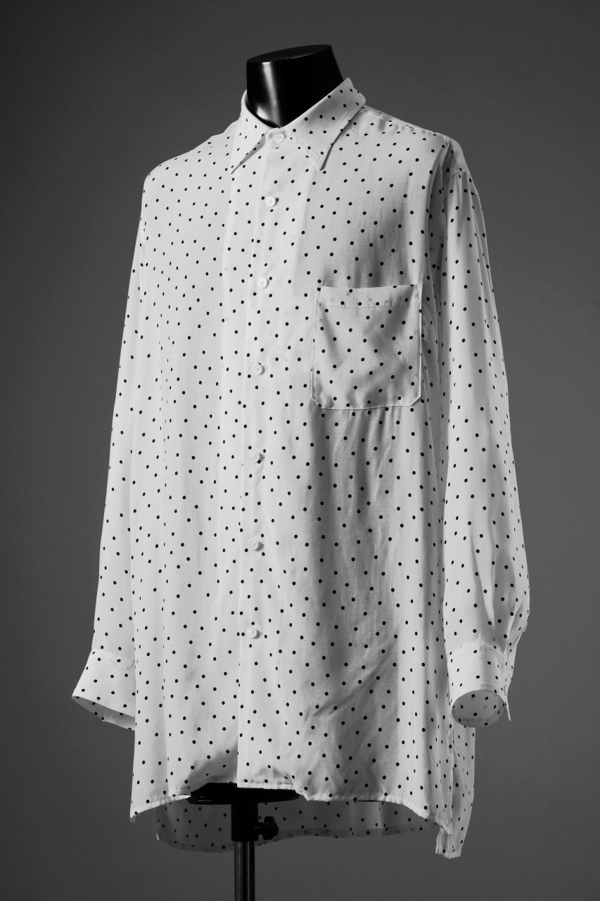 画像をギャラリービューアに読み込む, Y's for men POLKA DOT PATTERN FLUID OVERSHIRT / CUPRA &amp; RAYON (WHITE)