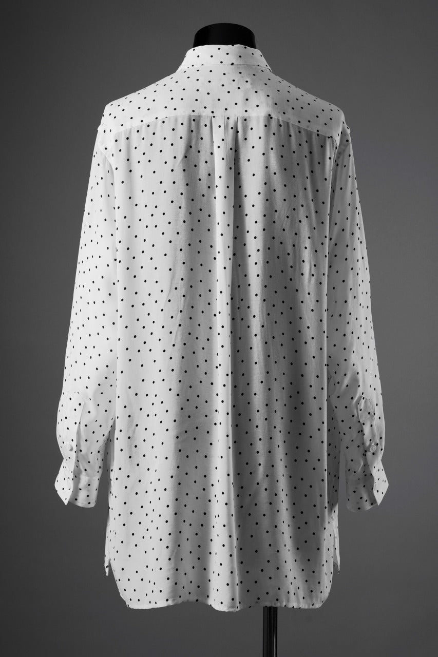 画像をギャラリービューアに読み込む, Y's for men POLKA DOT PATTERN FLUID OVERSHIRT / CUPRA &amp; RAYON (WHITE)