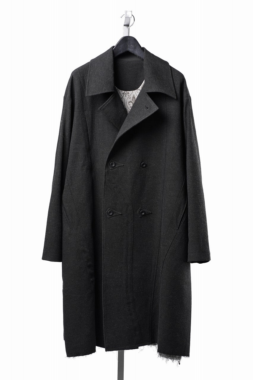 Load image into Gallery viewer, Professor.E TAILORED DB TRENCH COAT (BLACK)