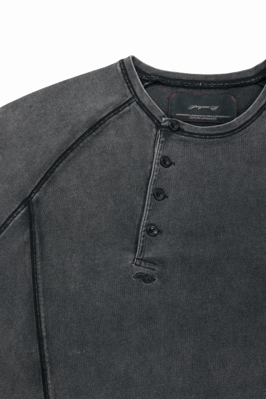 画像をギャラリービューアに読み込む, Professor.E FADED HENLEY L/S TEE (BLACK)