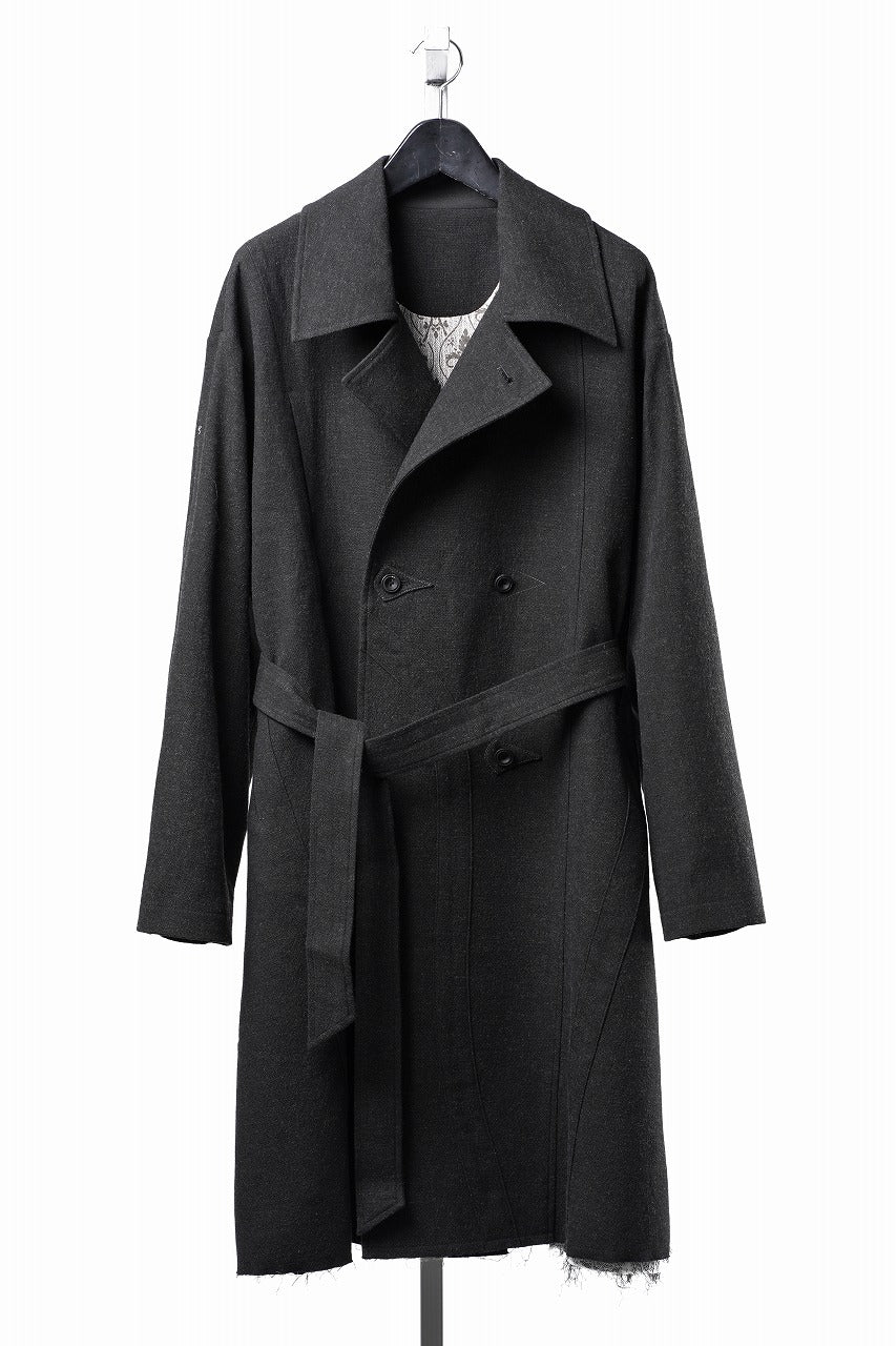 Load image into Gallery viewer, Professor.E TAILORED DB TRENCH COAT (BLACK)