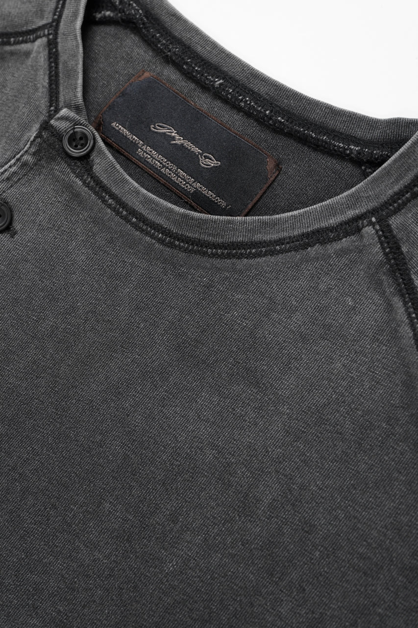 Professor.E FADED HENLEY L/S TEE (BLACK)