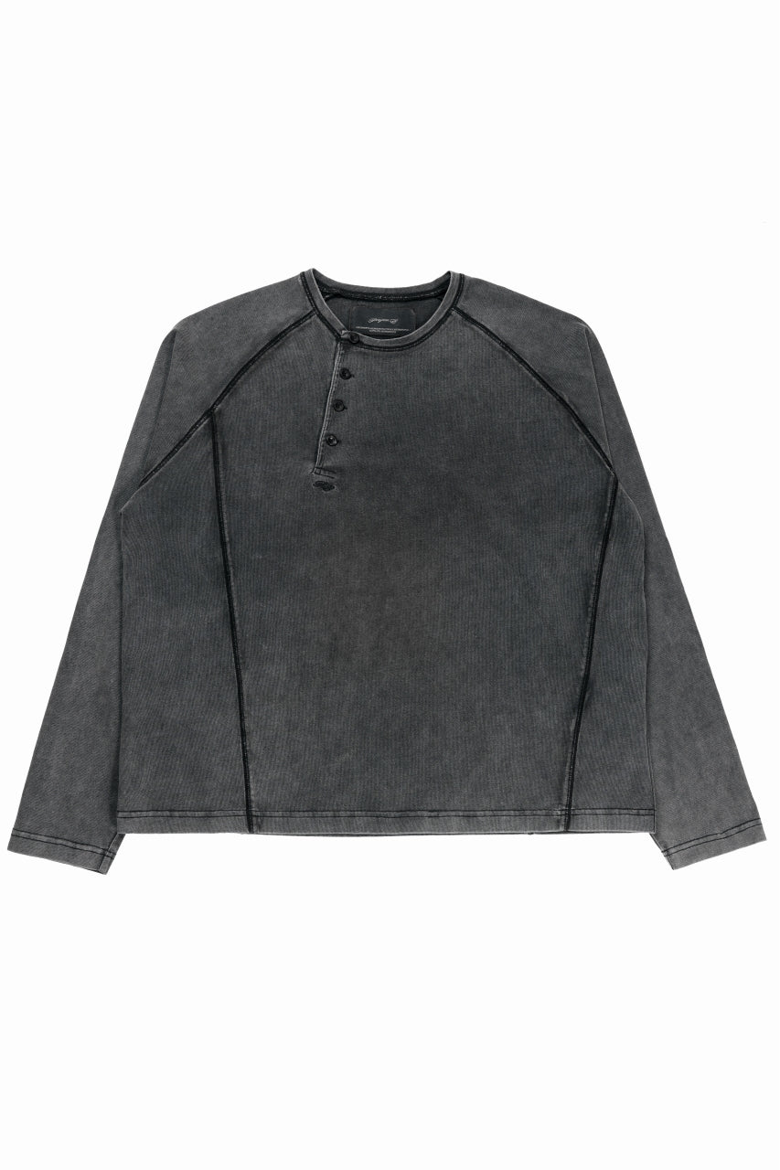 画像をギャラリービューアに読み込む, Professor.E FADED HENLEY L/S TEE (BLACK)