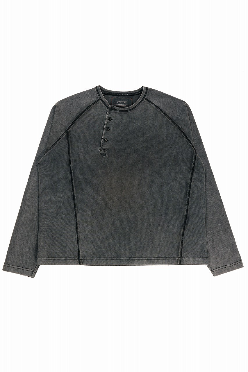 Professor.E FADED HENLEY L/S TEE (BLACK)