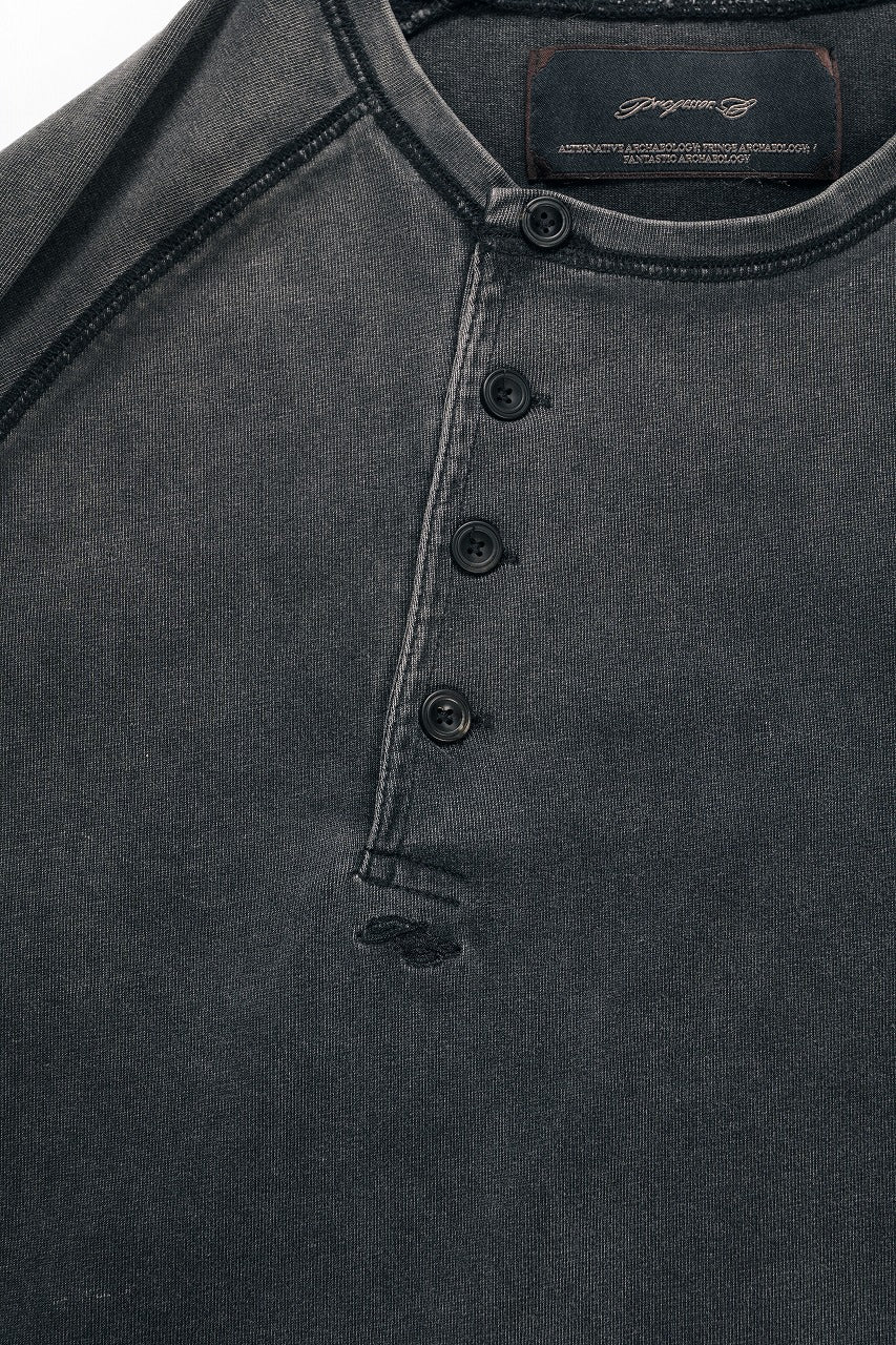 画像をギャラリービューアに読み込む, Professor.E FADED HENLEY L/S TEE (BLACK)
