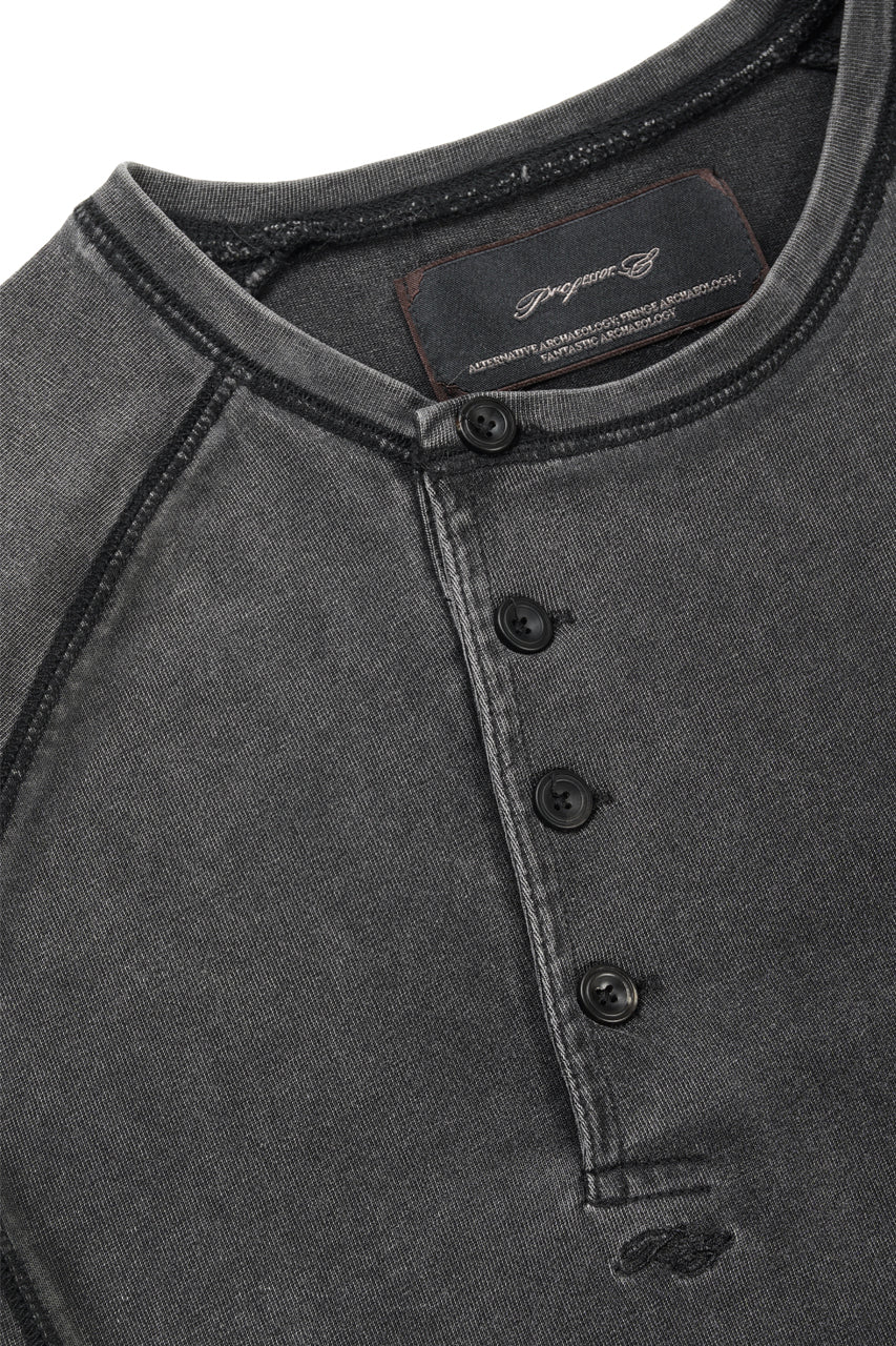 画像をギャラリービューアに読み込む, Professor.E FADED HENLEY L/S TEE (BLACK)