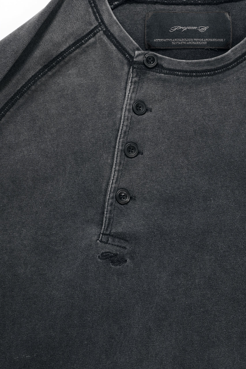 画像をギャラリービューアに読み込む, Professor.E FADED HENLEY L/S TEE (BLACK)