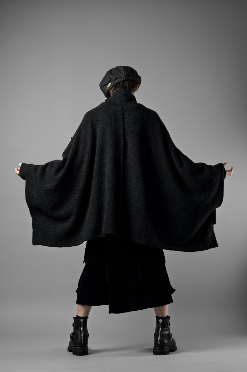 KLASICA WEARABLE BIG STOLE PONCHO / SHETLAND WOOL AMUNZEN (CARBON)