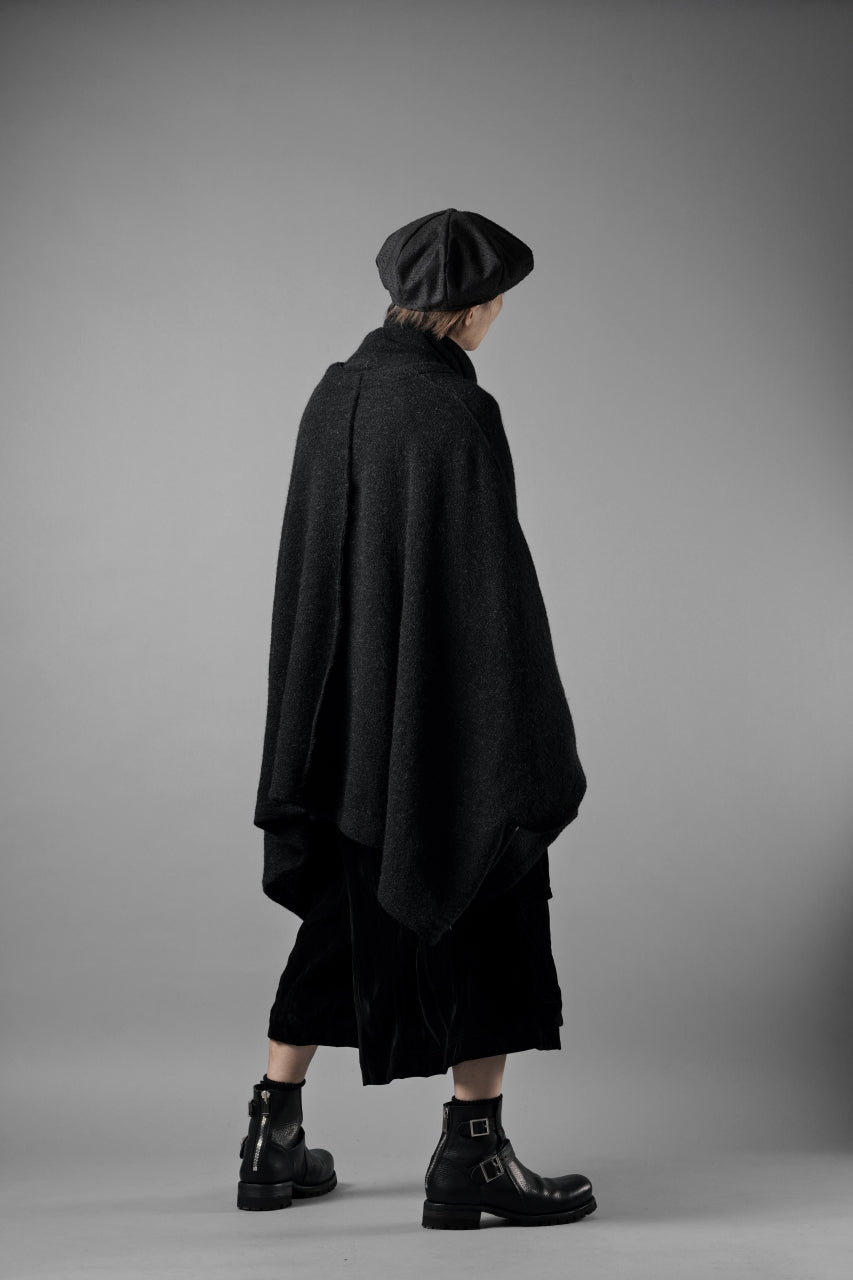 KLASICA WEARABLE BIG STOLE PONCHO / SHETLAND WOOL AMUNZEN (CARBON)