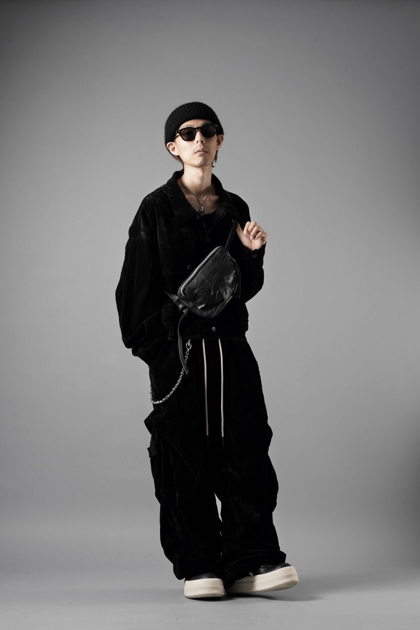 画像をギャラリービューアに読み込む, A.F ARTEFACT BIG POCKET SHORT BLOUSON / WASHER VELOR (BLACK)