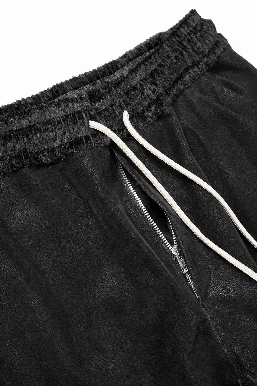 画像をギャラリービューアに読み込む, A.F ARTEFACT CARGO WIDE PANTS / SYNTHETIC LEATHER + VELOUR (BLACK)