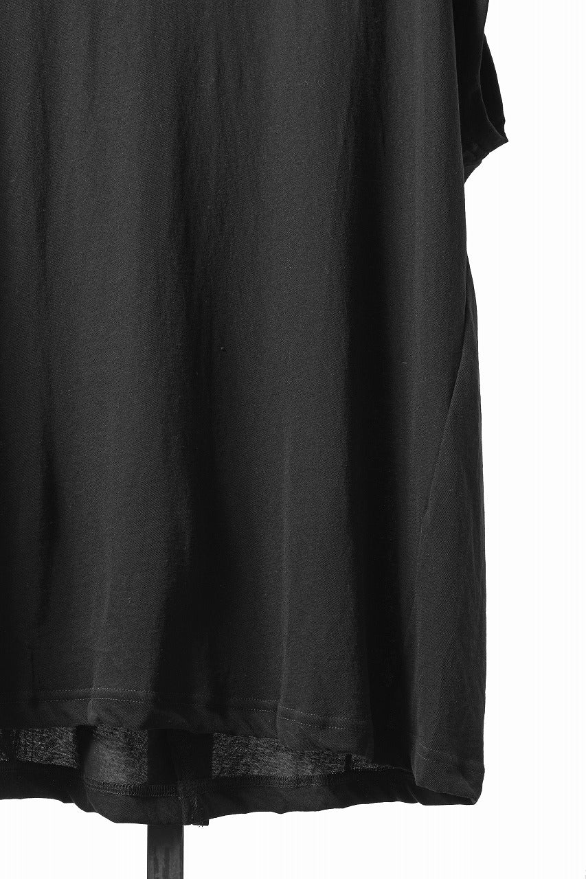 画像をギャラリービューアに読み込む, KLASICA "LUNG v.7" FLAP BACK SLEEVE LESS / HIGH TWISTED COTTON DRY JERSEY (BLACK)