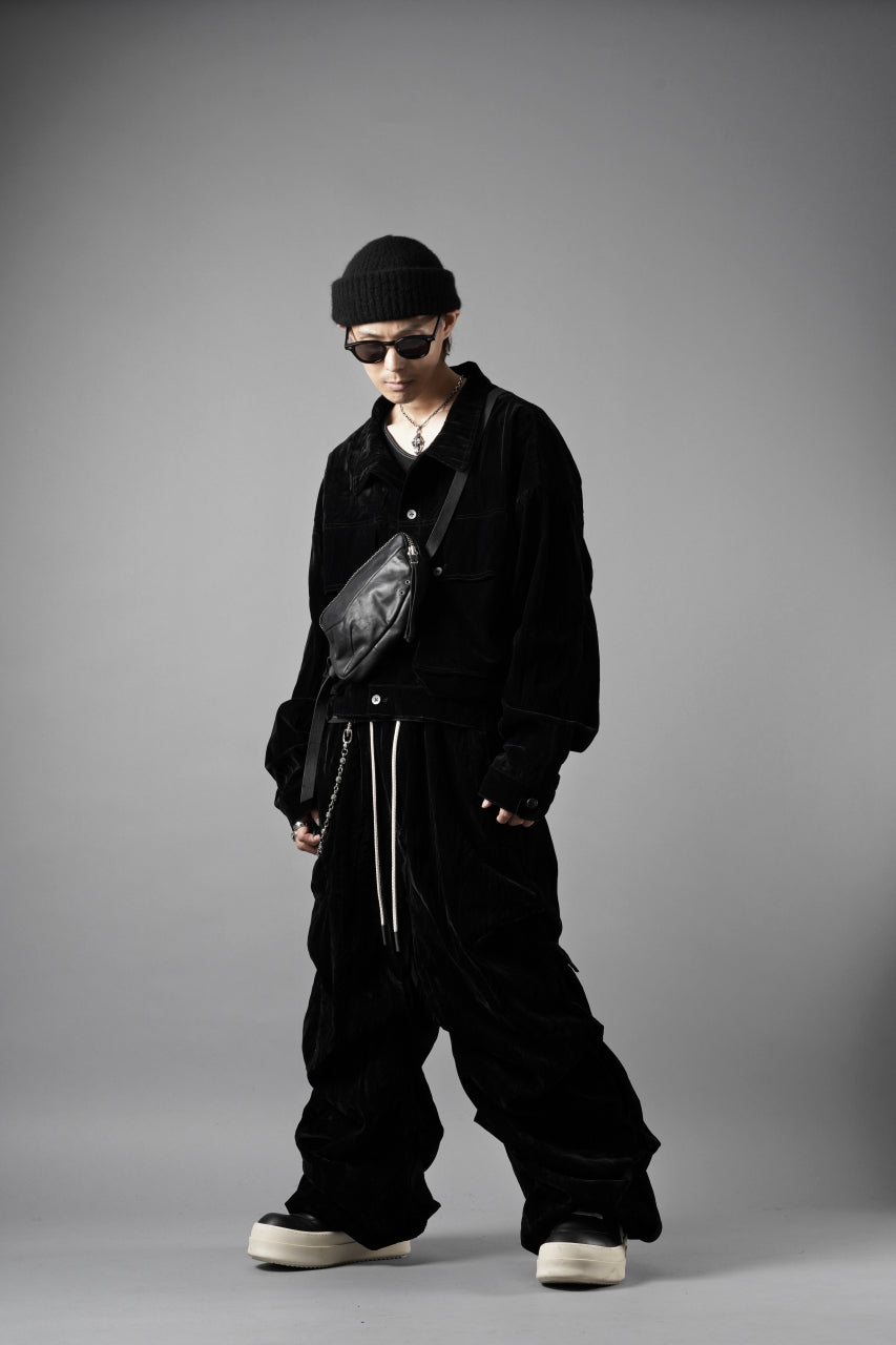 画像をギャラリービューアに読み込む, A.F ARTEFACT BIG POCKET SHORT BLOUSON / WASHER VELOR (BLACK)