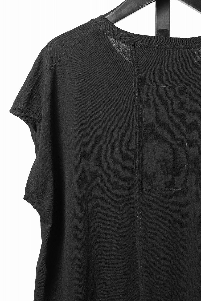 画像をギャラリービューアに読み込む, KLASICA "LUNG v.7" FLAP BACK SLEEVE LESS / HIGH TWISTED COTTON DRY JERSEY (BLACK)