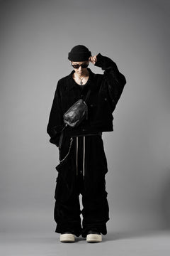 画像をギャラリービューアに読み込む, A.F ARTEFACT BIG POCKET SHORT BLOUSON / WASHER VELOR (BLACK)