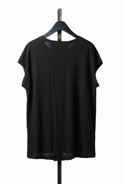画像をギャラリービューアに読み込む, KLASICA "LUNG v.7" FLAP BACK SLEEVE LESS / HIGH TWISTED COTTON DRY JERSEY (BLACK)
