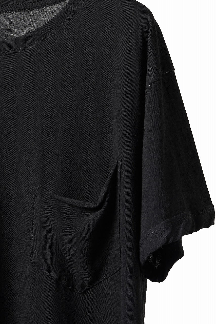 Load image into Gallery viewer, KLASICA "DEGREE 10" TORSION SEEM REGULAR FIT TEE / HIGH TWISTED COTTON DRY JERSEY (BLACK)
