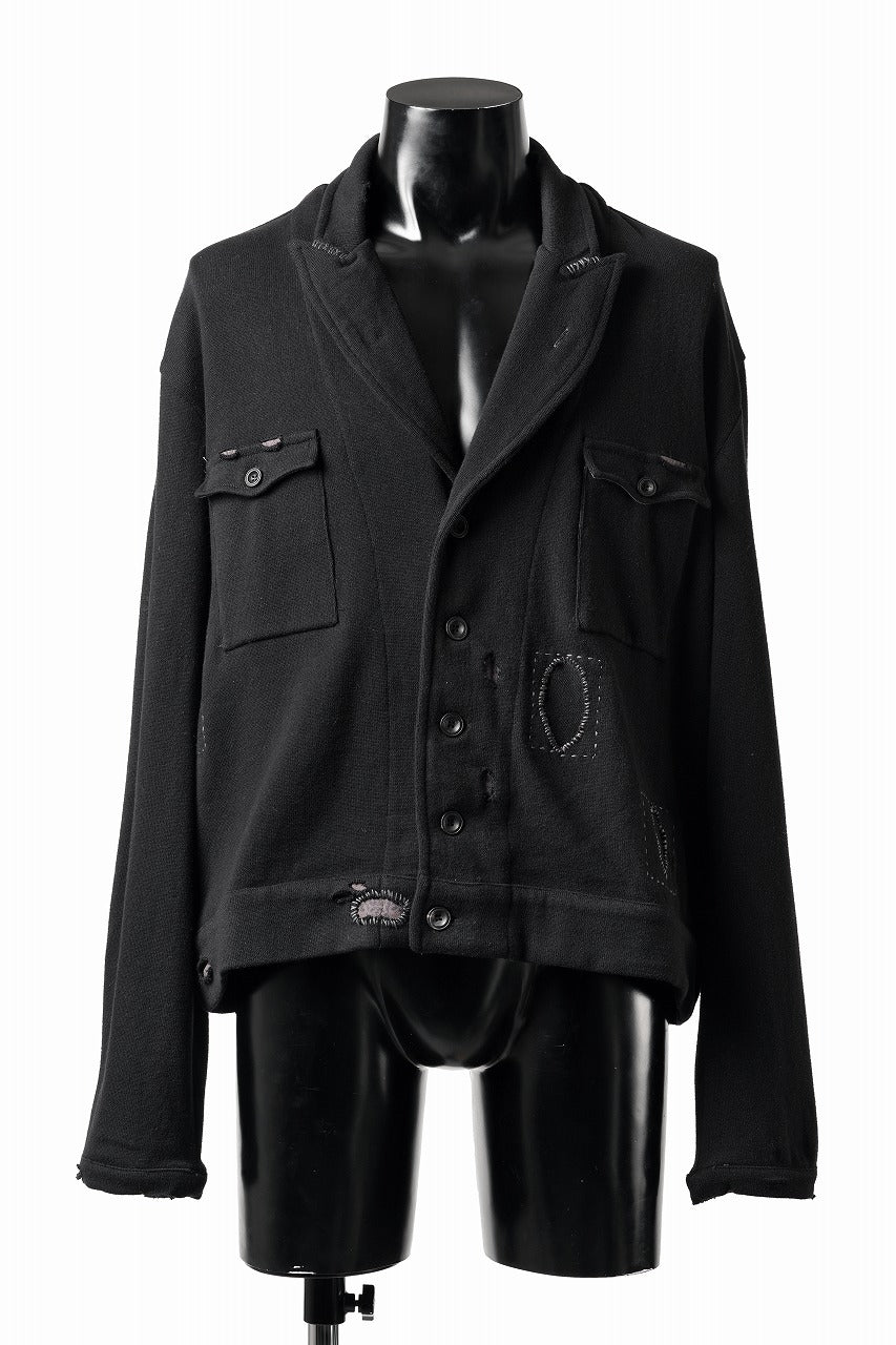 Load image into Gallery viewer, Professor.E DESTROYED KNIT WORK JACKET (BLACK)