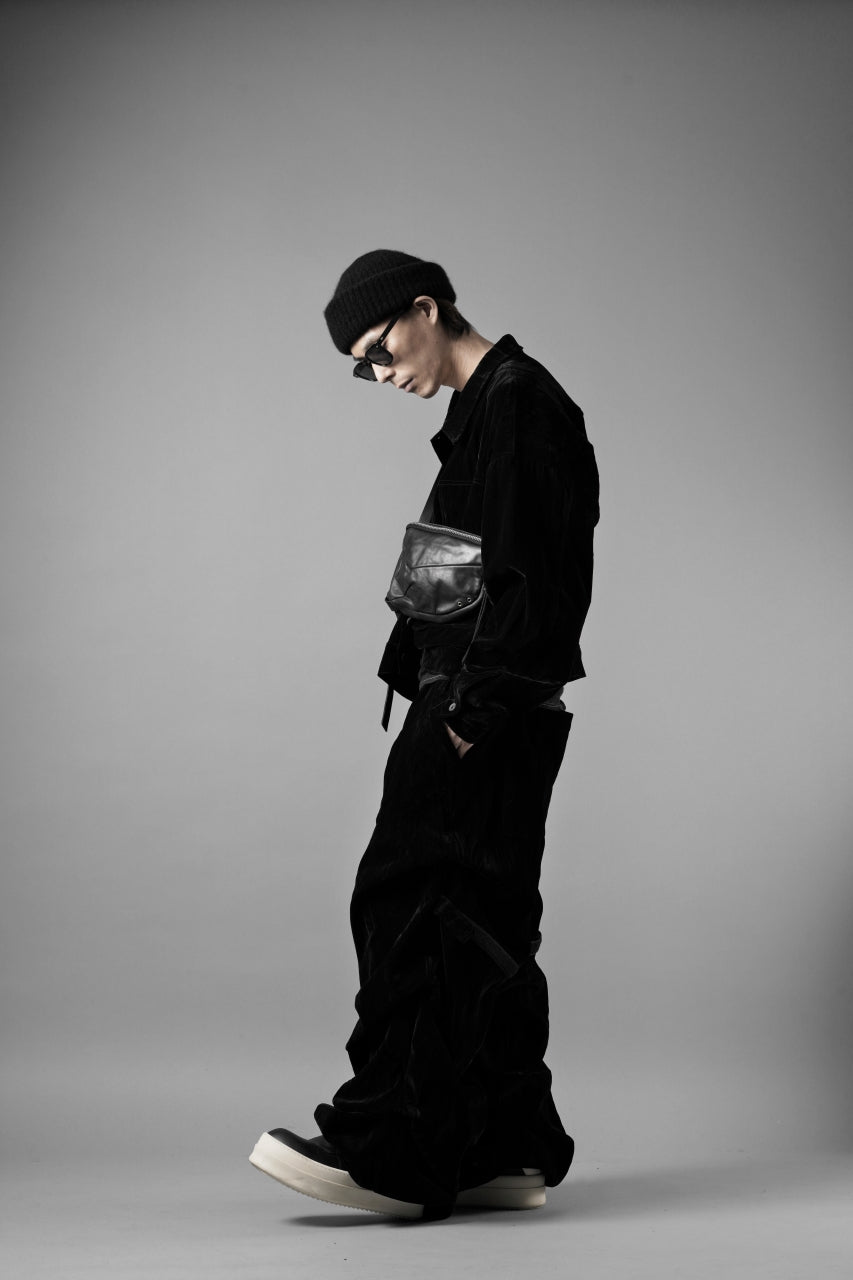 画像をギャラリービューアに読み込む, A.F ARTEFACT WASHER VELOR TUCK WIDE PANTS (BLACK)